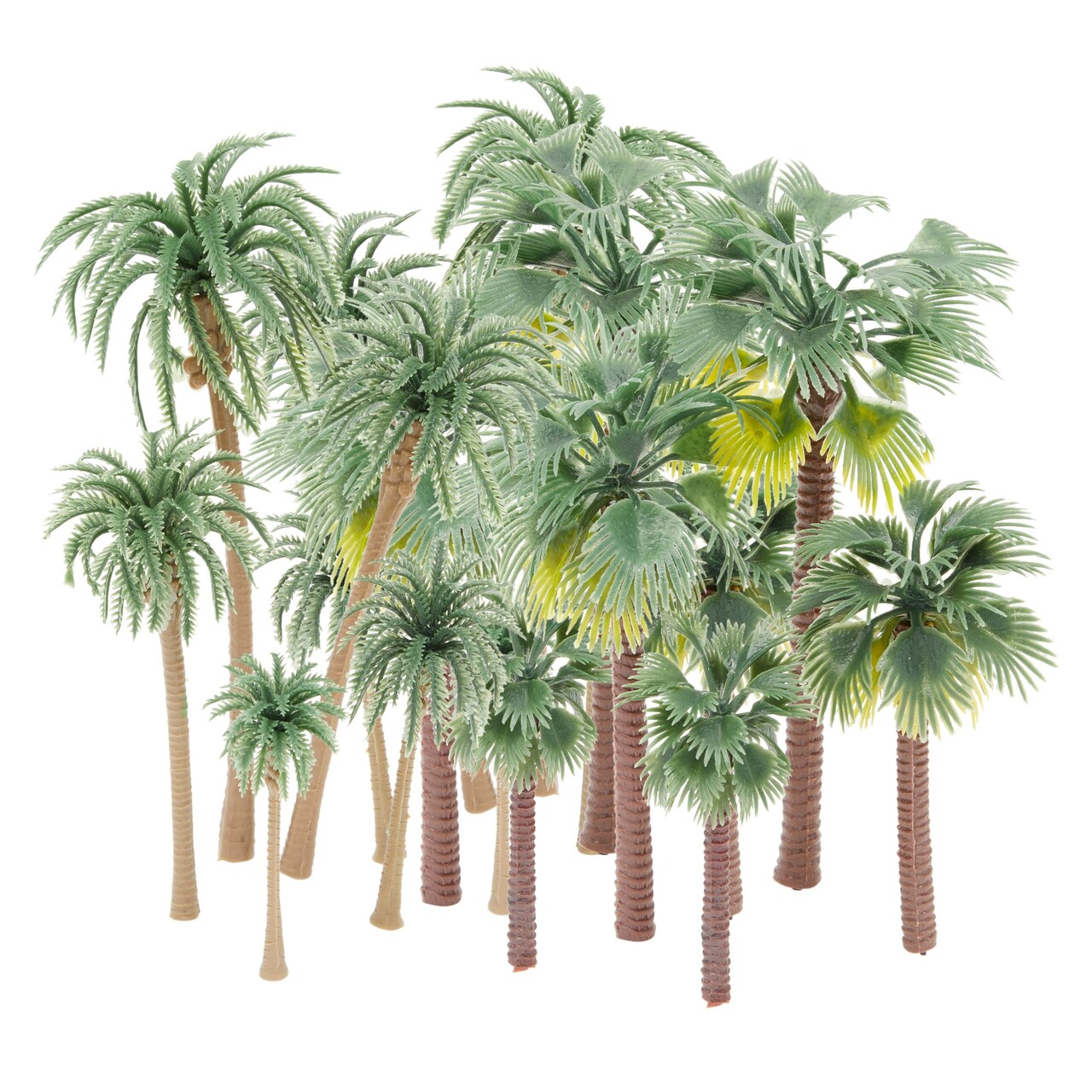 Miniature Palm Trees, Model Trees for Dioramas, Crafts (2 Styles, 9 Sizes, 32 Pieces)